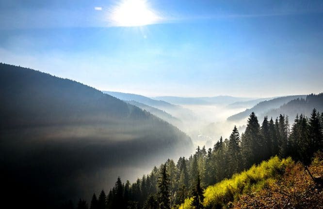 Bilder auf Holz - zum Beispiel die Thüringer Berge