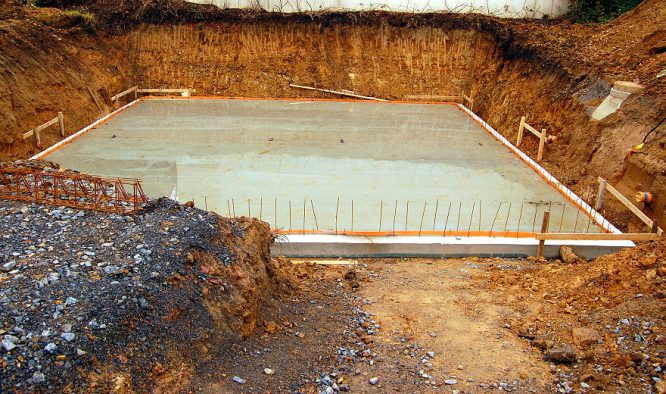 Fundament gießen - so sieht das fertige Fundament dann aus.