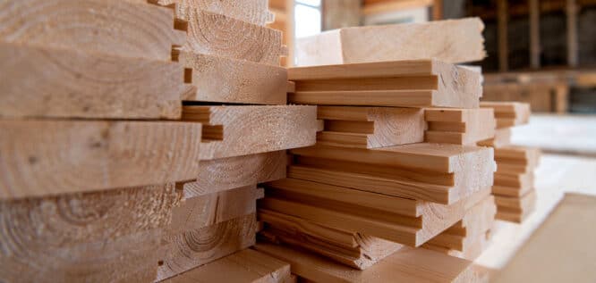 Echte Massivholzdielen sind immer aus einem Stück Holz, nicht aus mehreren Schichten.
