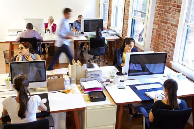 Büroarbeit im Handwerk - Effizienz und Nachhaltigkeit sind von Vorteil. Das zeigt sich auch in der Ausstattung des Büros.