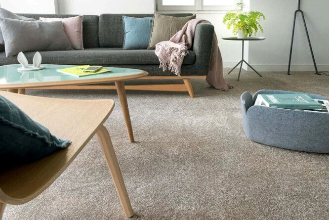 Ideal für ein gemütliches Wohnzimmer: Teppichboden-Auslegware aus Velour / Bild: Balsan Moquette