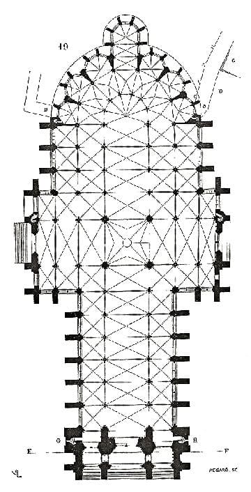 Grundriss der Kathedrale von Amiens